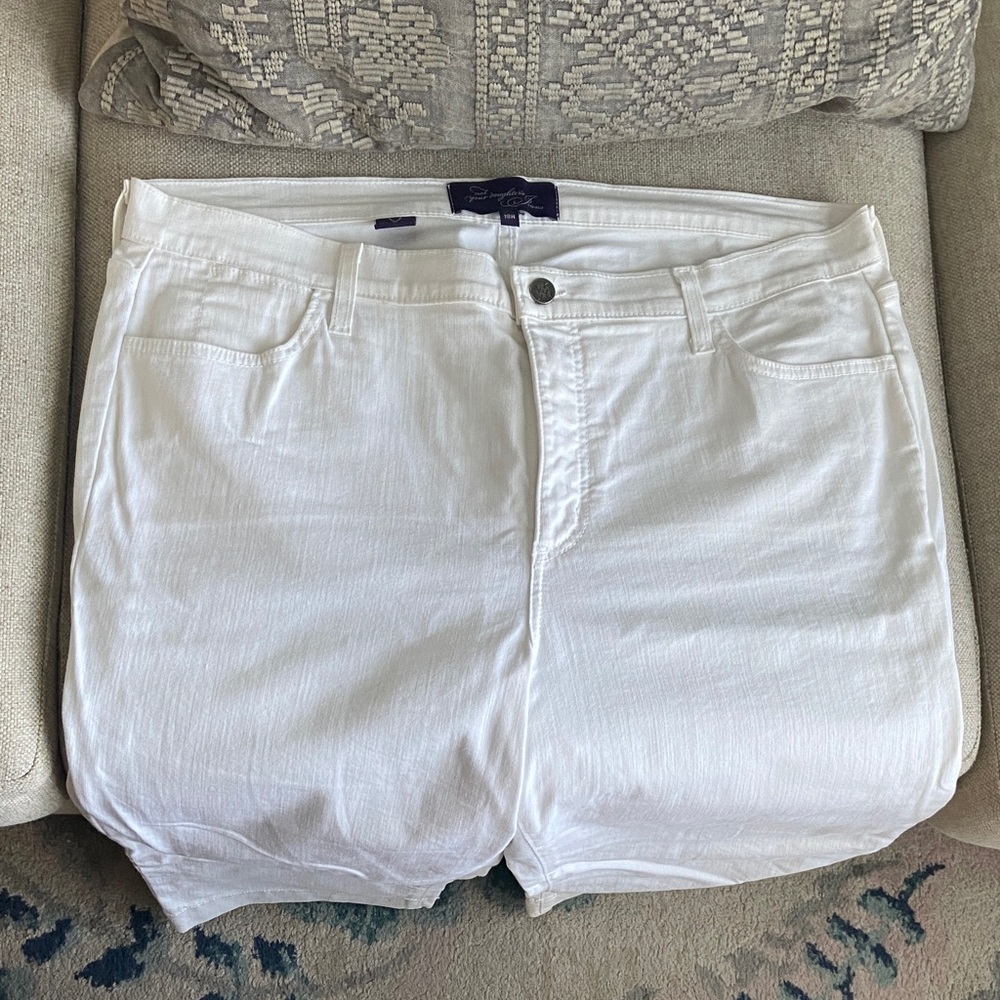 NYDJ Crisp White Jean Capri Pants Sz 18